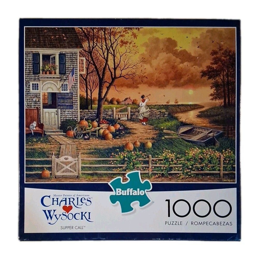 Charles Wysocki 1000 Piece Jigsaw Puzzle Supper Call Preowned Complete